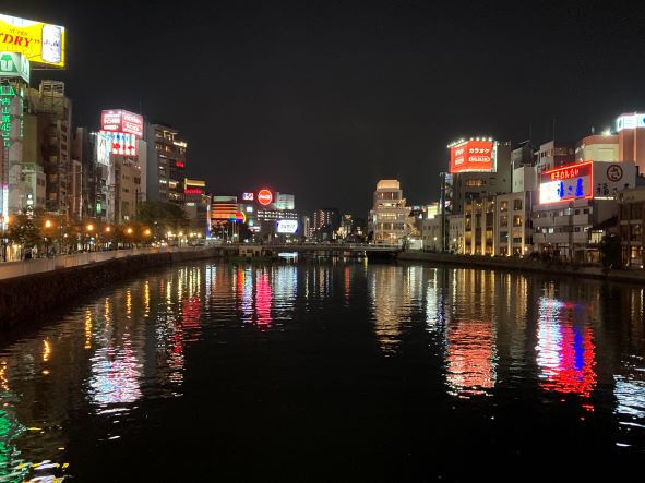 福岡県福岡市博多区中洲の綺麗な夜景